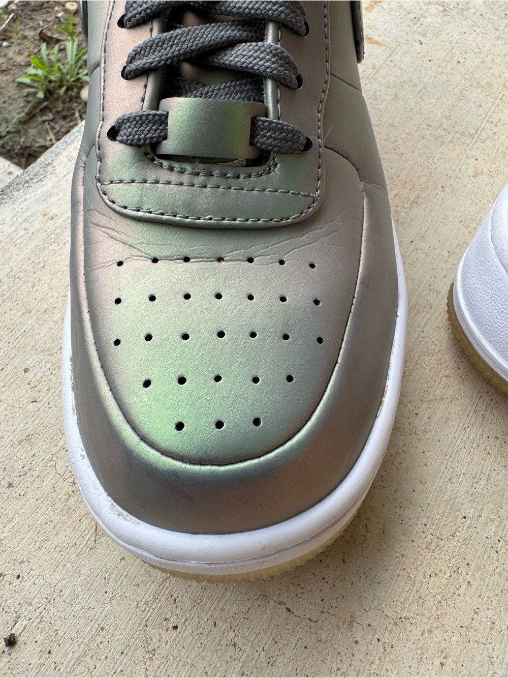 Nike Iridescent Green Low Top Women Sneakers AirForce Upstep Nike Walking Shoes - Picture 9 of 11